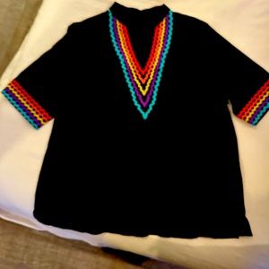 Black embroidered top